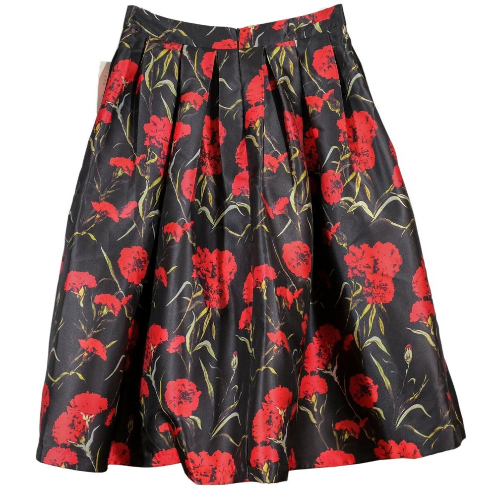 Ark & Co. Rose Print Satin Evening Skirt - Size LG - NWT - Picture 5 of 12